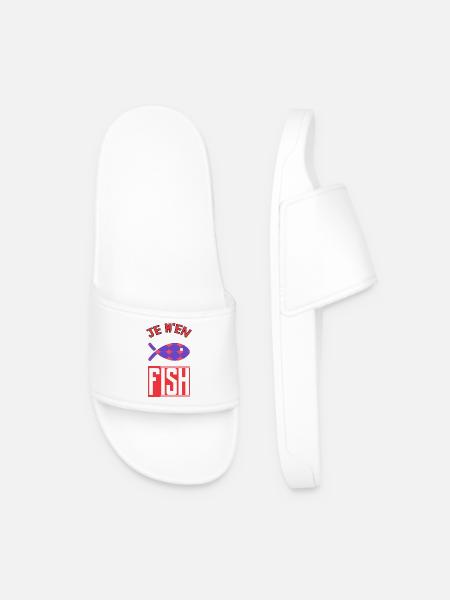 I DON'T CARE - Men’s Pool Sliders - white