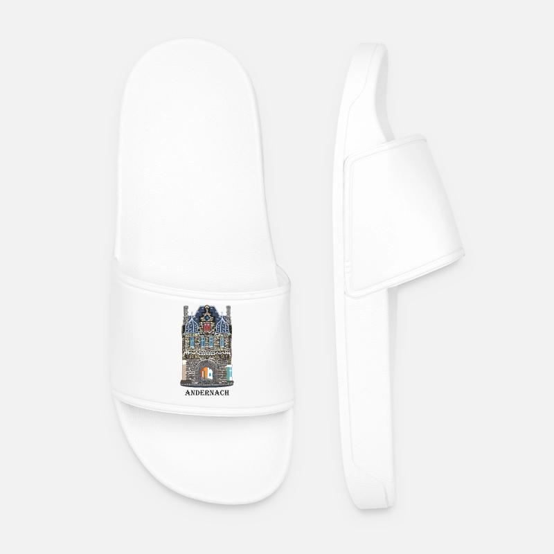 Andernach, iconic Rhine Gate, Germany - Men’s Pool Sliders - white