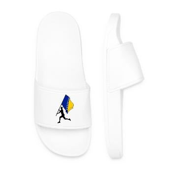 Flag Bosnia and Herzegovina man running - Men’s Pool Sliders - white - Front