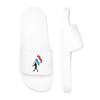 Drapeau Luxembourg homme marchant - Claquettes Homme - blanc - Devant
