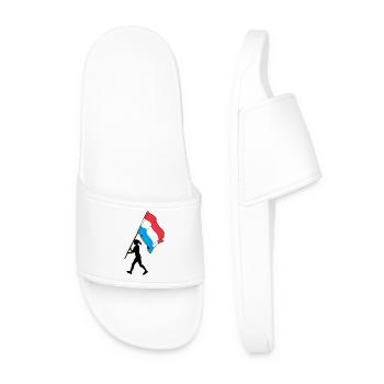Drapeau Luxembourg femme marchant - Claquettes Homme - blanc - Devant