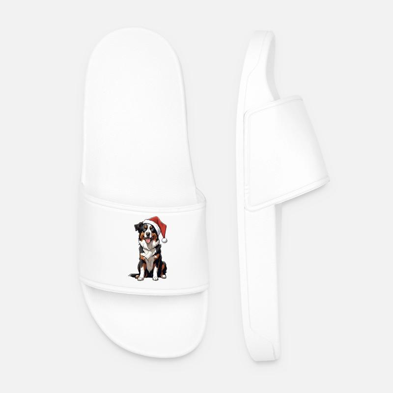 Australian Shepherd Weihnachten - Männer Badelatschen - Weiß