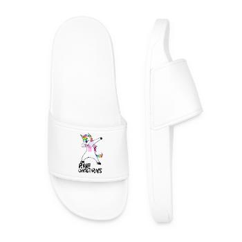 Logo Rave Unicorns Black Text - Männer Badelatschen - Weiß - Vorne