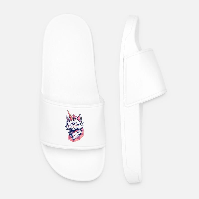 Einhornkatze - Männer Badelatschen - Weiß