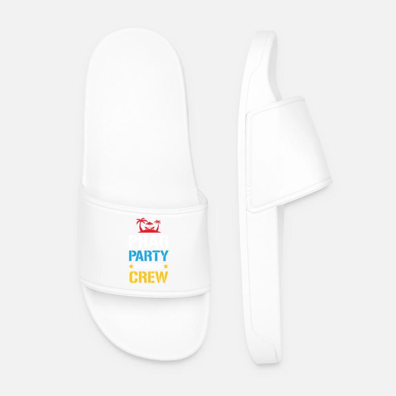 Prague Party Crew - Men’s Pool Sliders - white