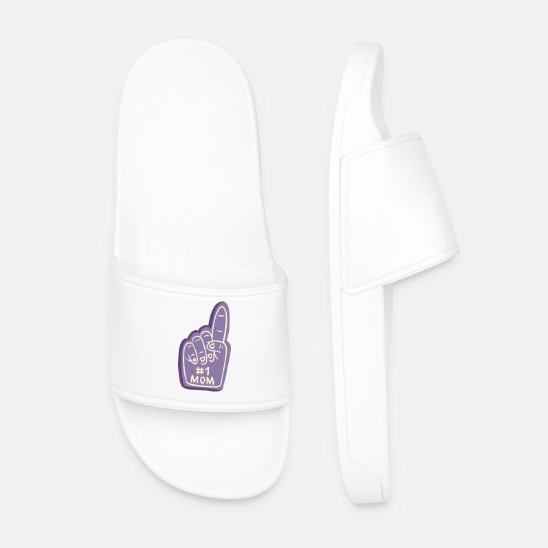 # 1 Mor - Cool Fbased Illustration - Badesandaler til mænd - hvid