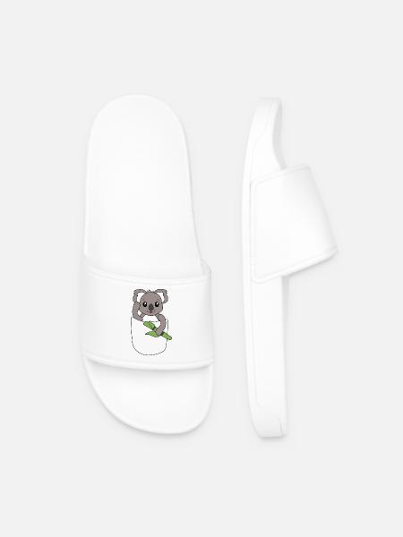 Koala in Brusttasche – süßes Tierdesign - Männer Badelatschen - Weiß