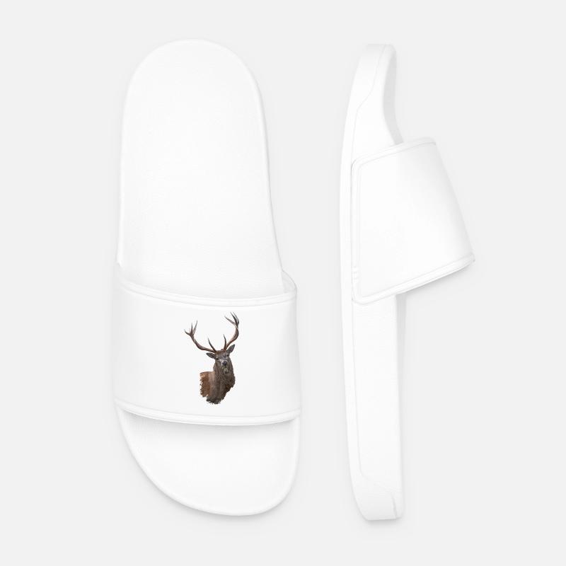 Hirsch - Männer Badelatschen - Weiß