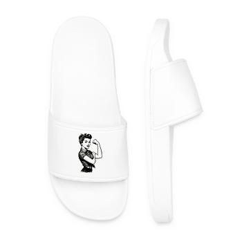 Stärke starke Frau Rockabilly Style Geschenk - Männer Badelatschen - Weiß - Vorne