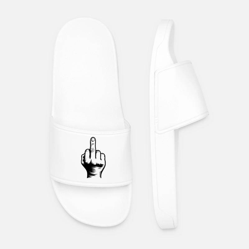 Mittelfinger - Männer Badelatschen - Weiß