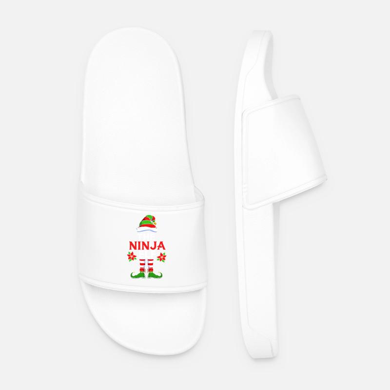 Elfe Elf Weihnachtsgeschenk Ninja - Männer Badelatschen - Weiß
