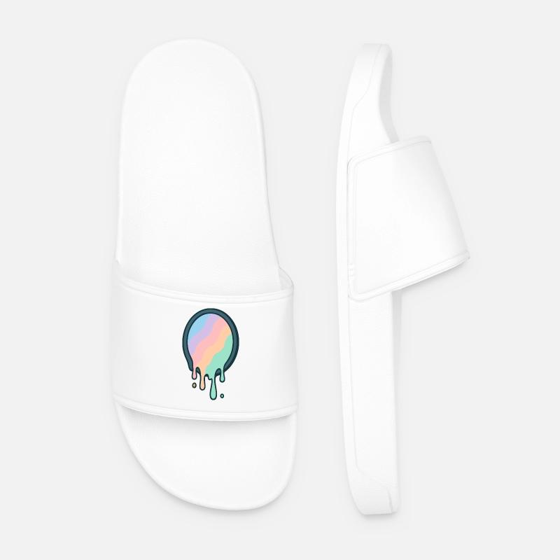 Geschmolzener Pastell-Regenbogen - Männer Badelatschen - Weiß