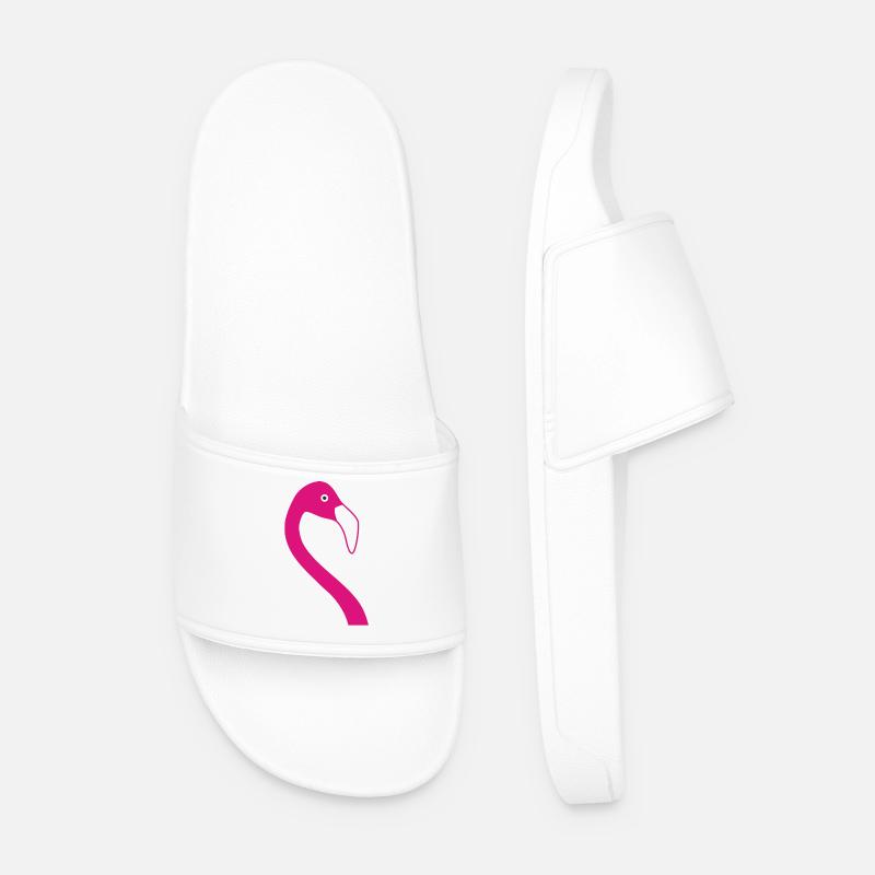 Pink Flamingo Silhouette - Männer Badelatschen - Weiß
