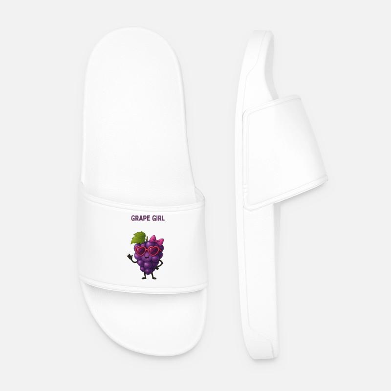 Grape Girl mit Herzbrille - Männer Badelatschen - Weiß