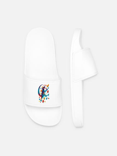 Bouldern Gecko Klettertier Klettern Echse Geschenk - Männer Badelatschen - Weiß
