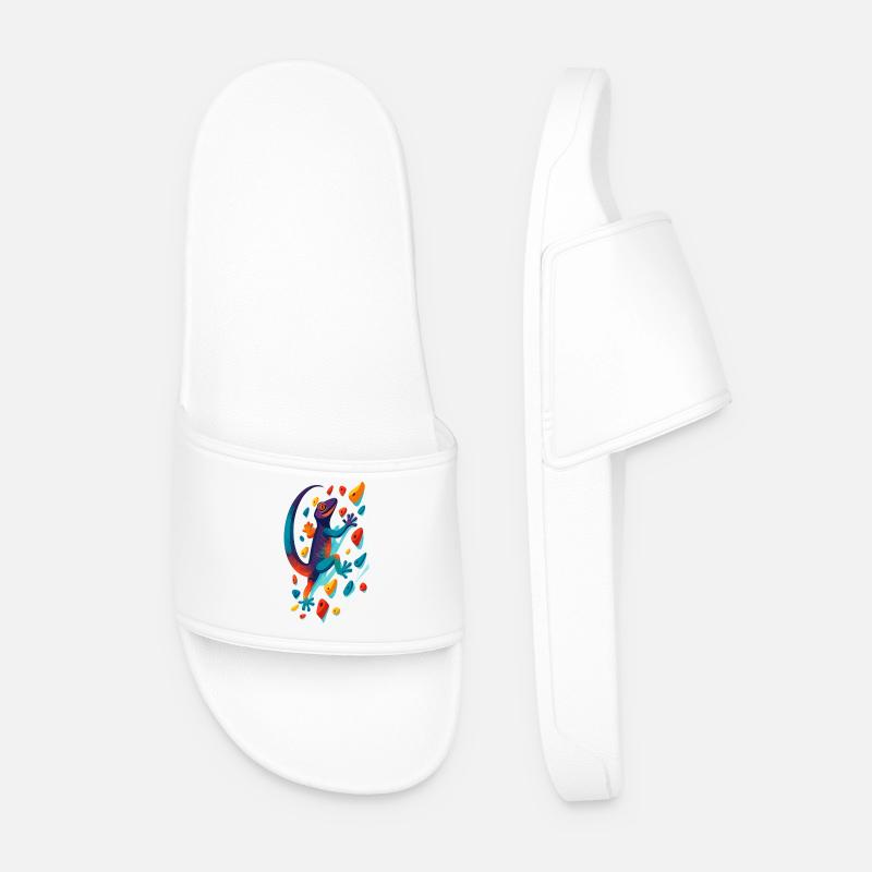 Bouldern Gecko Klettertier Klettern Echse Geschenk - Männer Badelatschen - Weiß