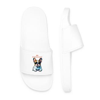 Französische Bulldogge Pop Chic Brille - Männer Badelatschen - Weiß - Vorne