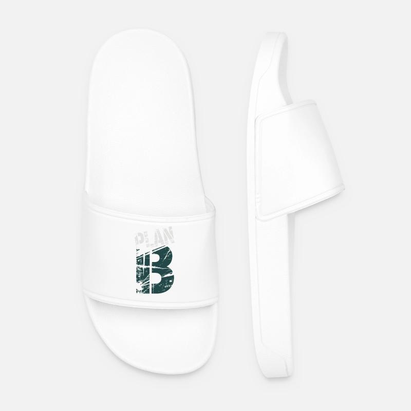 Grunge 13 Numeric Glyph - Men’s Pool Sliders - white