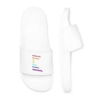 Rainbow Identity: Homo Bi Pan Trans - Men’s Pool Sliders - white - Front
