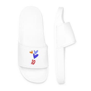 10. 10 YEARS. 10th ANNIVERSARY. 10 YEAR ANNIVERSARY. - Men’s Pool Sliders - white - Front