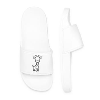 Bébé girafe mignonne – Noir & Blanc - Claquettes Homme - blanc - Devant