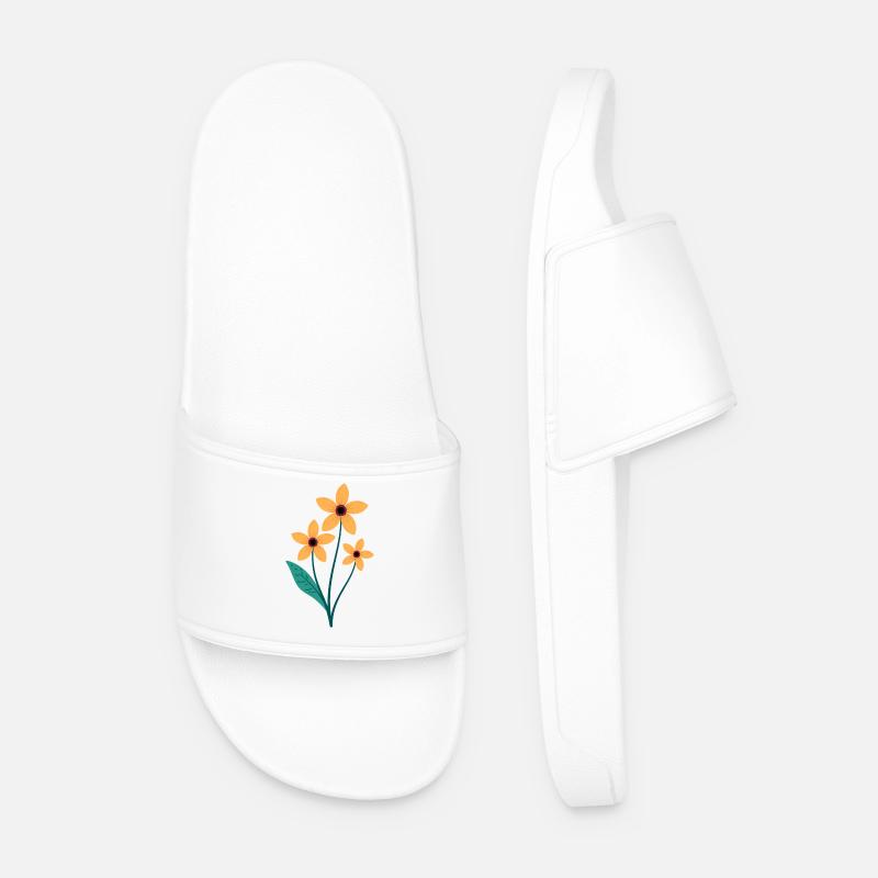 Blume - Männer Badelatschen - Weiß