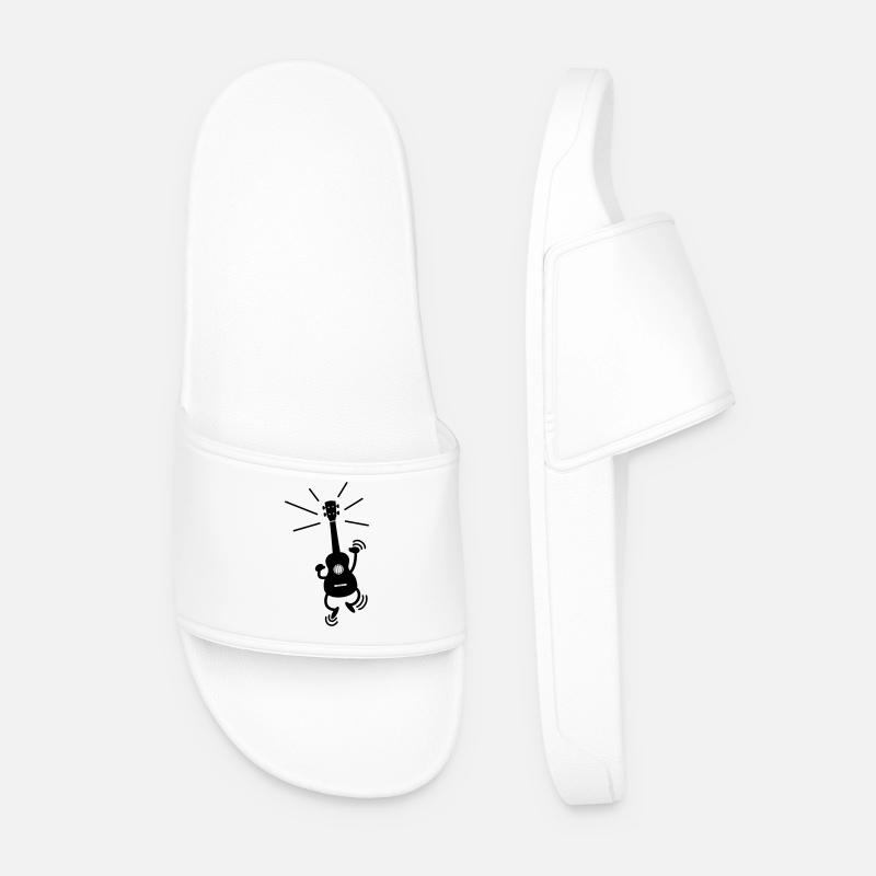 Dancing Ukulele - Men’s Pool Sliders - white