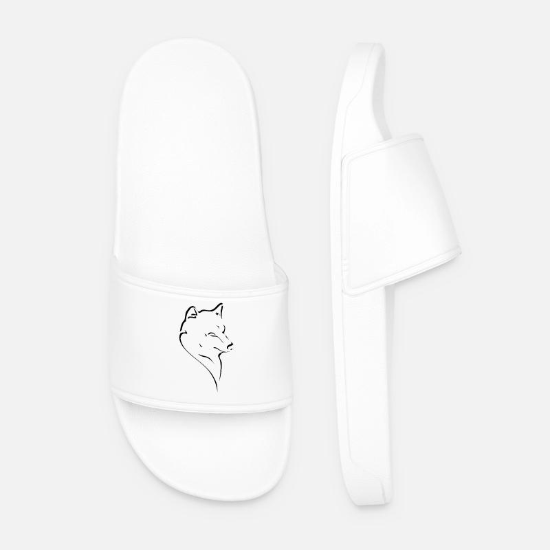 Wolfskopf Linienstudie - Männer Badelatschen - Weiß