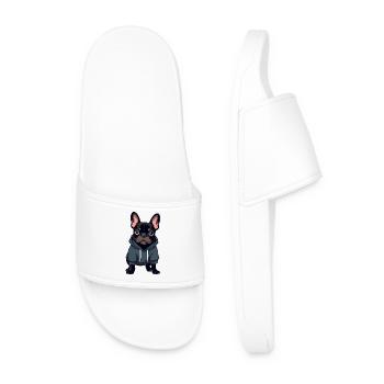 Bouledogue français - Claquettes Homme - blanc - Devant
