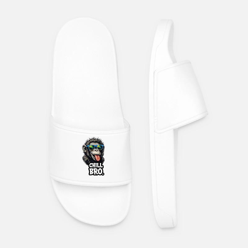 Chill Bro Monkey Sunglasses - Men’s Pool Sliders - white