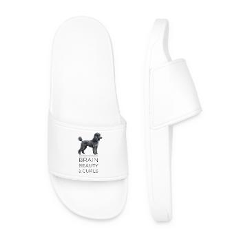 Art Low-Poly Caniche - Cerveau, beauté et boucles - Claquettes Homme - blanc - Devant