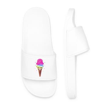Cornet de crème glacée - Claquettes Homme - blanc - Devant