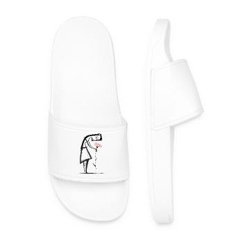 Femme minimaliste avec une fleur - Claquettes Homme - blanc - Devant