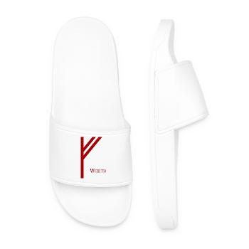 Rune Fehu avec Sens Rouge – Futhark Viking Norse - Claquettes Homme - blanc - Devant