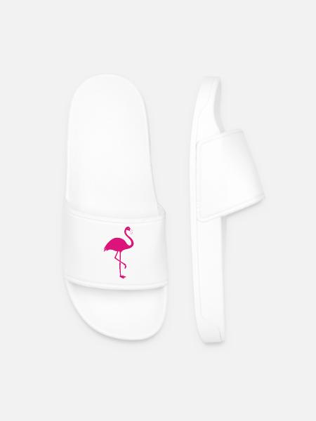 Flamingo pink summer sun beach - Men’s Pool Sliders - white