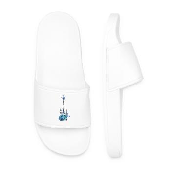guitar music band rock notes play concert cool - Men’s Pool Sliders - white - Front