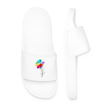 Bouquet of heart-shaped balloons - Men’s Pool Sliders - white - Front