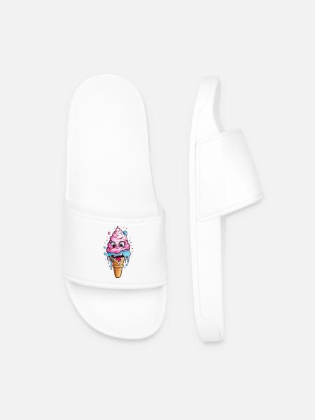 Verspieltes Eistopping-Motiv für Kinder - Men’s Pool Sliders - white