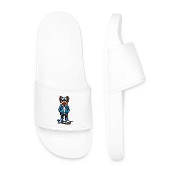 Yorkshire Terrier Skater - Men’s Pool Sliders - white - Front