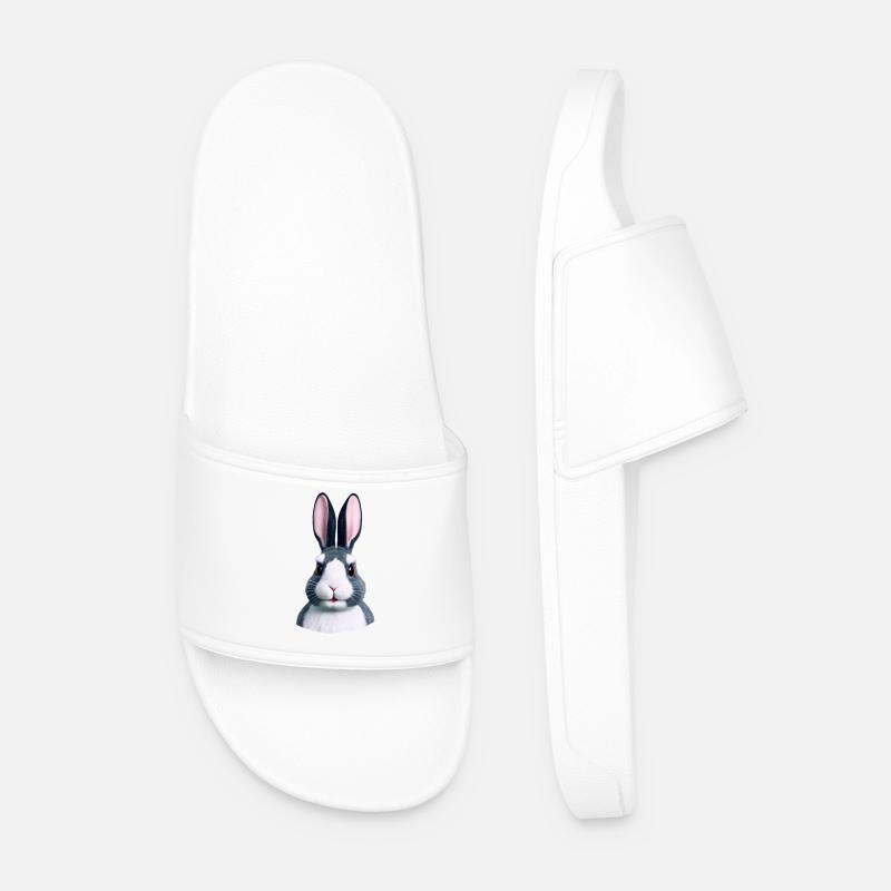 Rabbit - Not only at Easter - Men’s Pool Sliders - white