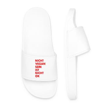 Not being vegan is not ok - Men’s Pool Sliders - white - Front