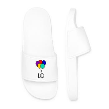 10. 10 YEARS. 10th ANNIVERSARY. 10 YEAR ANNIVERSARY. - Men’s Pool Sliders - white - Front