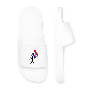 Flag Croatia man walking - Men’s Pool Sliders - white - Front