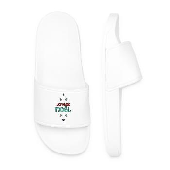 CHRISTMAS. MERRY CHRISTMAS. MERRY CHRISTMAS. SANTA CLAUS - Men’s Pool Sliders - white - Front