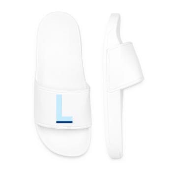 Letter l blue pop and modern - Men’s Pool Sliders - white - Front