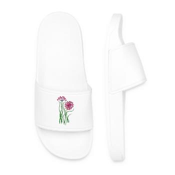 Blumen - Männer Badelatschen - Weiß - Vorne