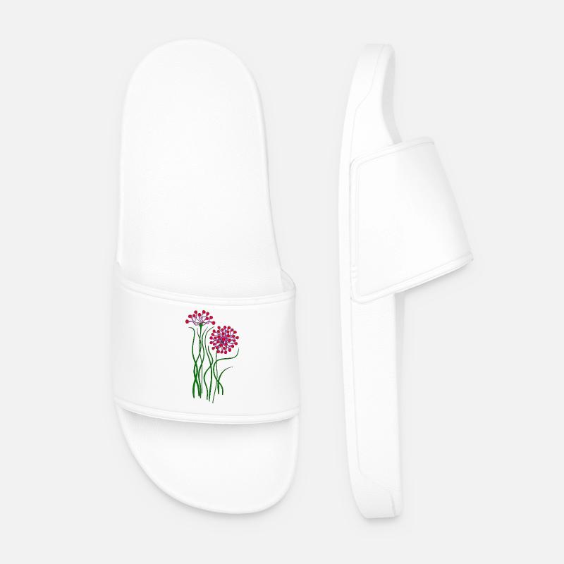 Blumen - Männer Badelatschen - Weiß
