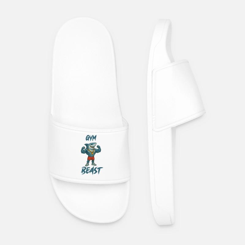 hai-comic-bodybuilder-gym - Männer Badelatschen - Weiß