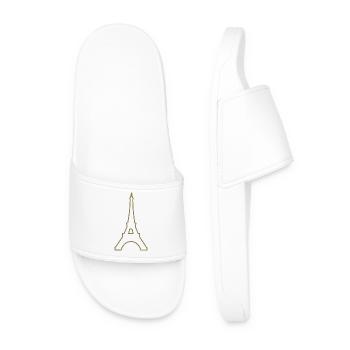 Eiffel Tower Paris minimalist landmark - Men’s Pool Sliders - white - Front