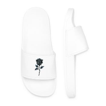 Metallic Blue Rose - Men’s Pool Sliders - white - Front